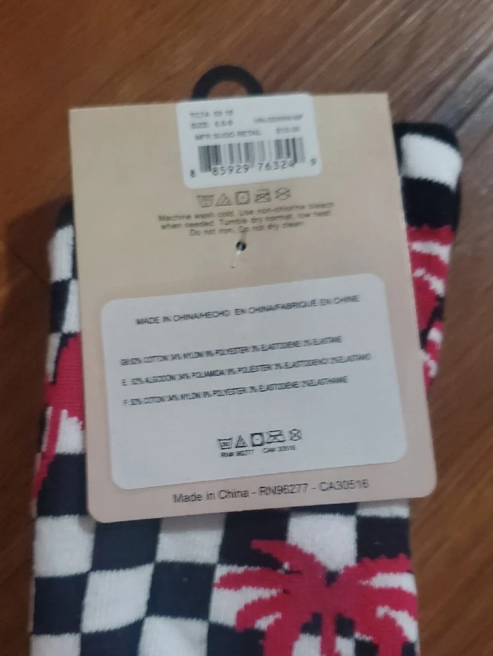 Vans Men’s Patterned Crew Socks - Black/White & Blue/Yellow